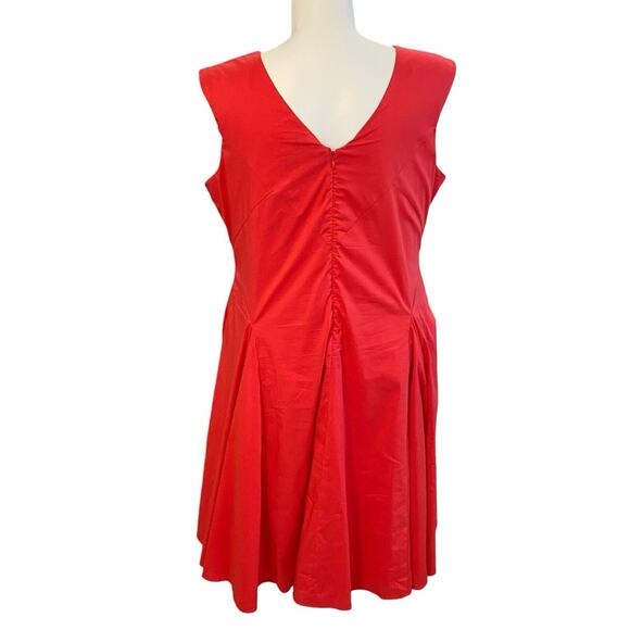Jessica London Plus Size 18 Red Sleeveless Fit And Flare Party Dress Garden - Picture 4 of 6
